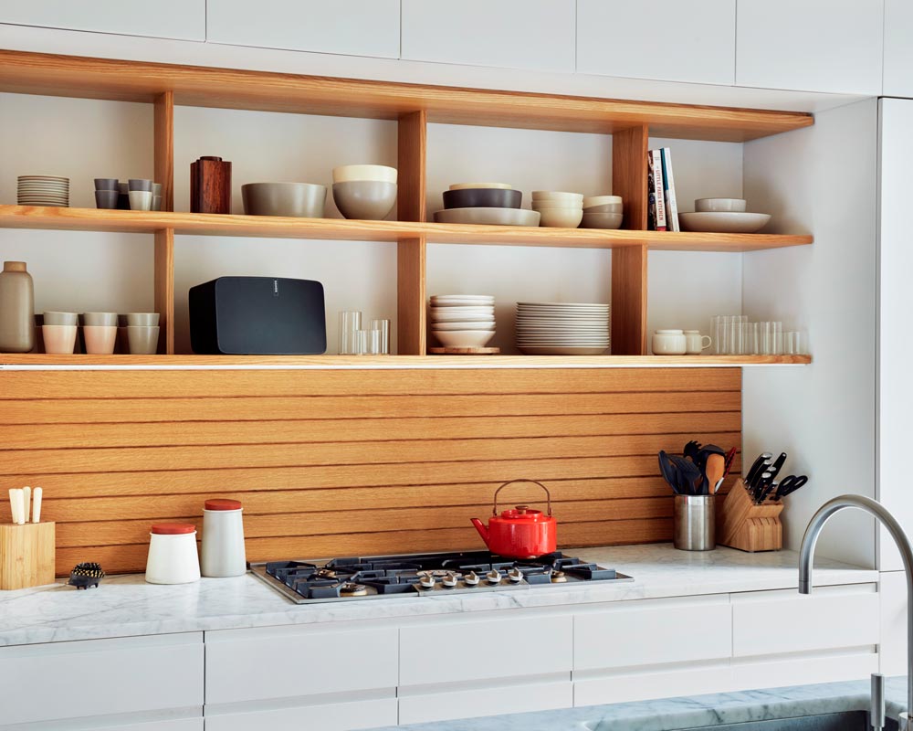 Modern Kitchen with a sonos speaker