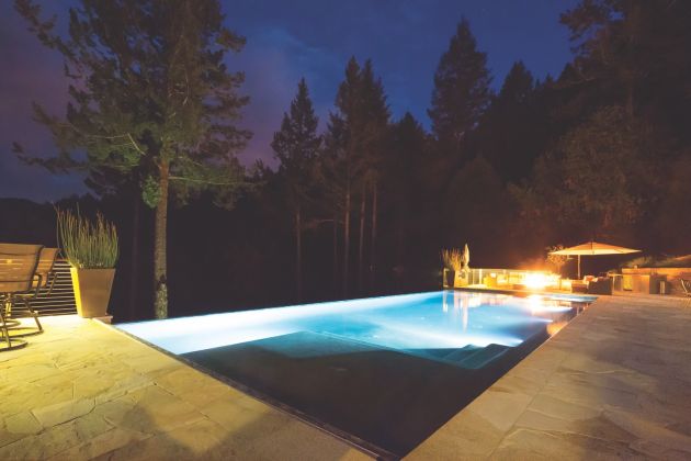 Outdoor pool at night